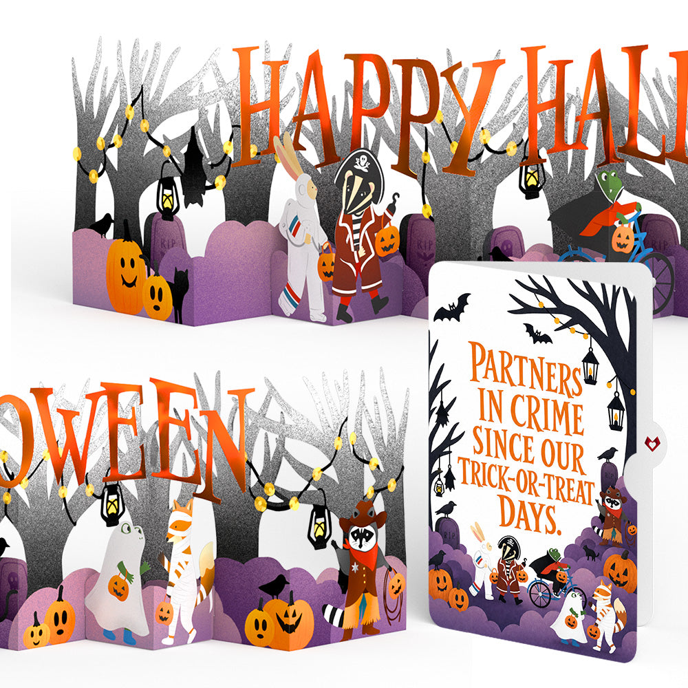 Happy Halloween Trick-or-Treat Loooooong Card™ (Expands to 2 feet) and Partners In Crime Sentiment Set