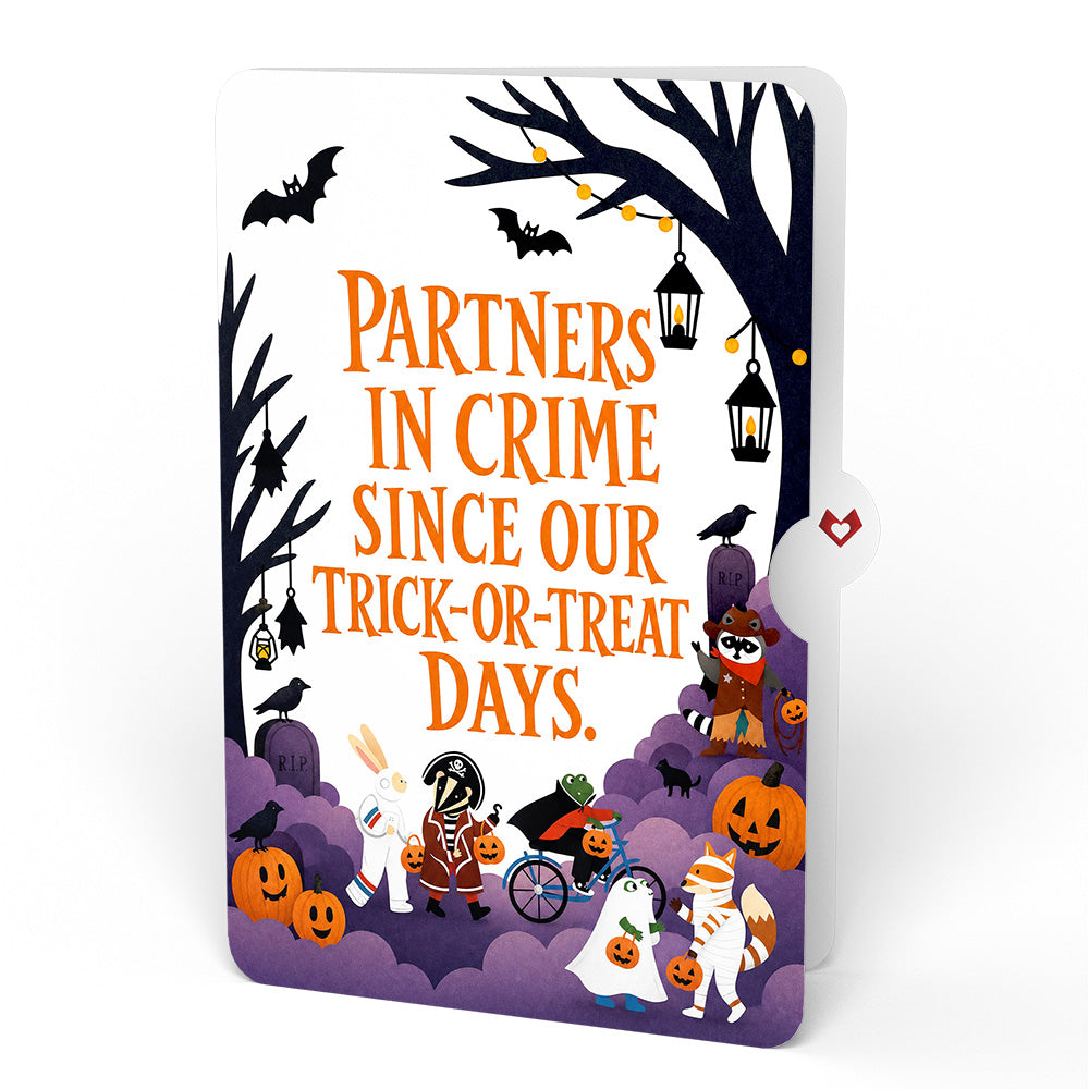 Happy Halloween Trick-or-Treat Loooooong Card™ (Expands to 2 feet) and Partners In Crime Sentiment Set