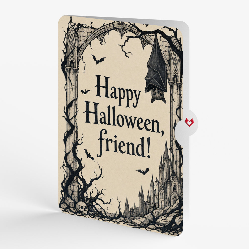 Halloween Greetings Pop-Up Card and Gothic Bat Sentiment Set