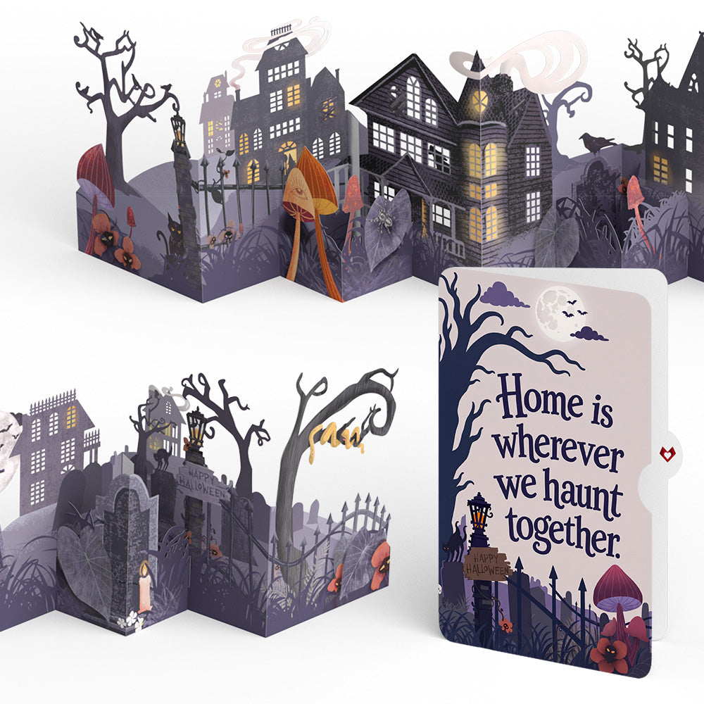 Enchantingly Eerie Halloween Village Loooooong Card™ (Expands to 2 feet) and Sentiment Set