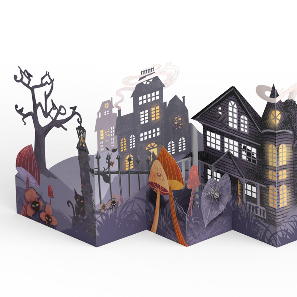 Enchantingly Eerie Halloween Village Loooooong Card™ (Expands to 2 feet) and Sentiment Set