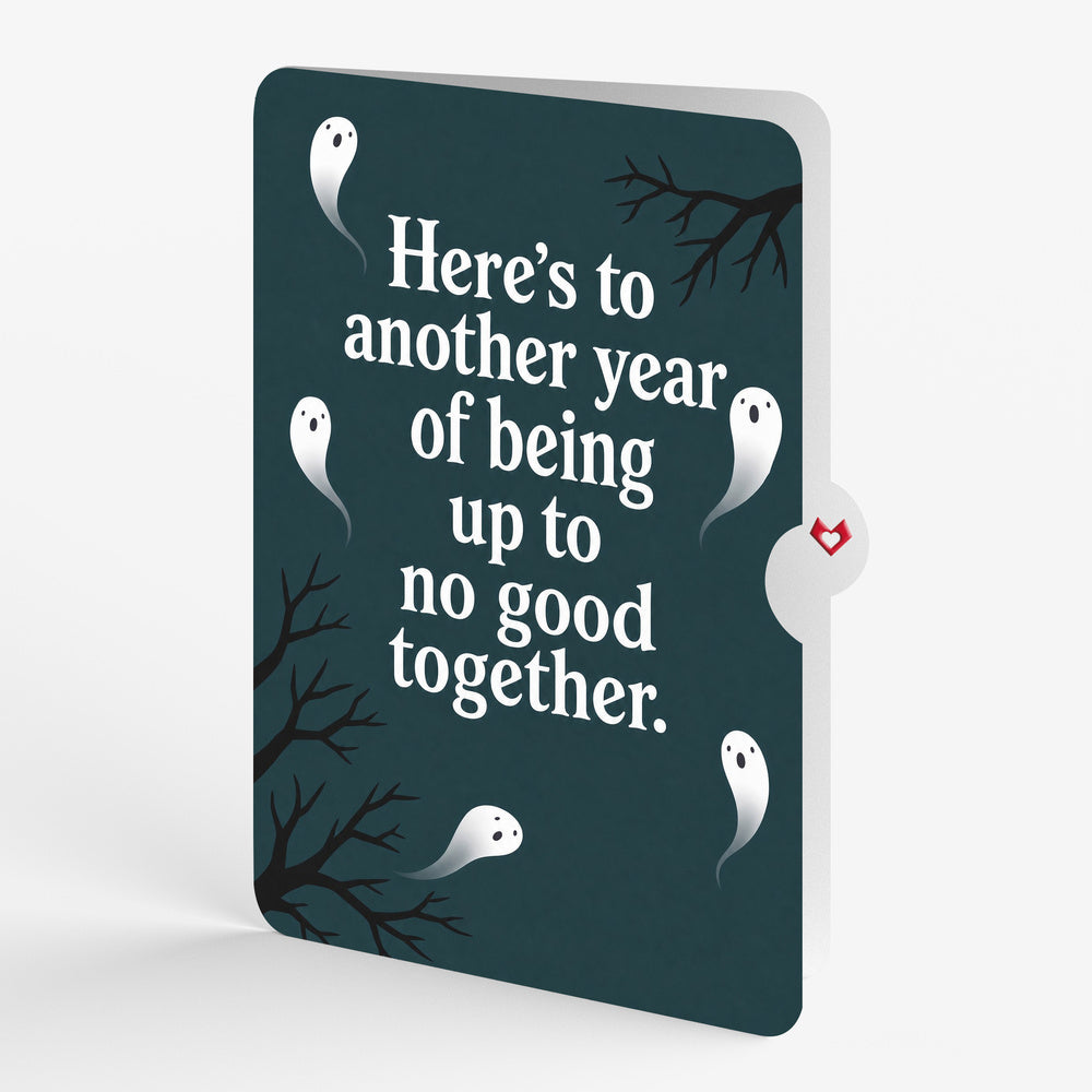 Happy Haunting Halloween Music and Lights Pop-Up Card and Up To No Good Sentiment Set