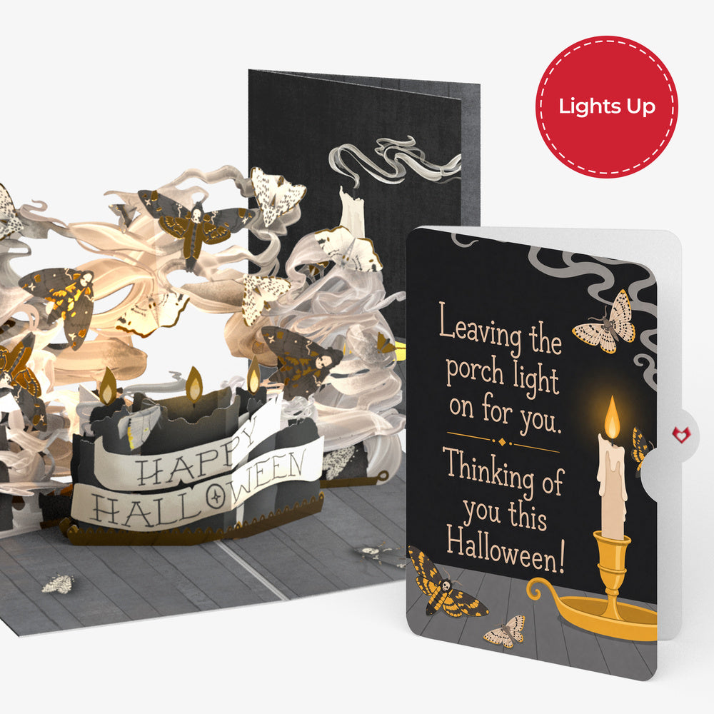 Halloween Candlelight Light-Up Pop-Up Card and Porch Light Sentiment Set