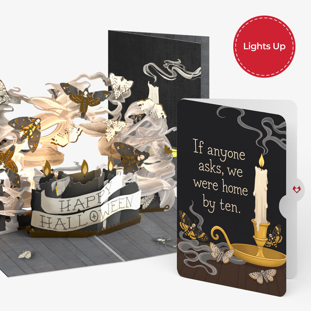 Halloween Candlelight Light-Up Pop-Up Card and Home By Ten Sentiment Set