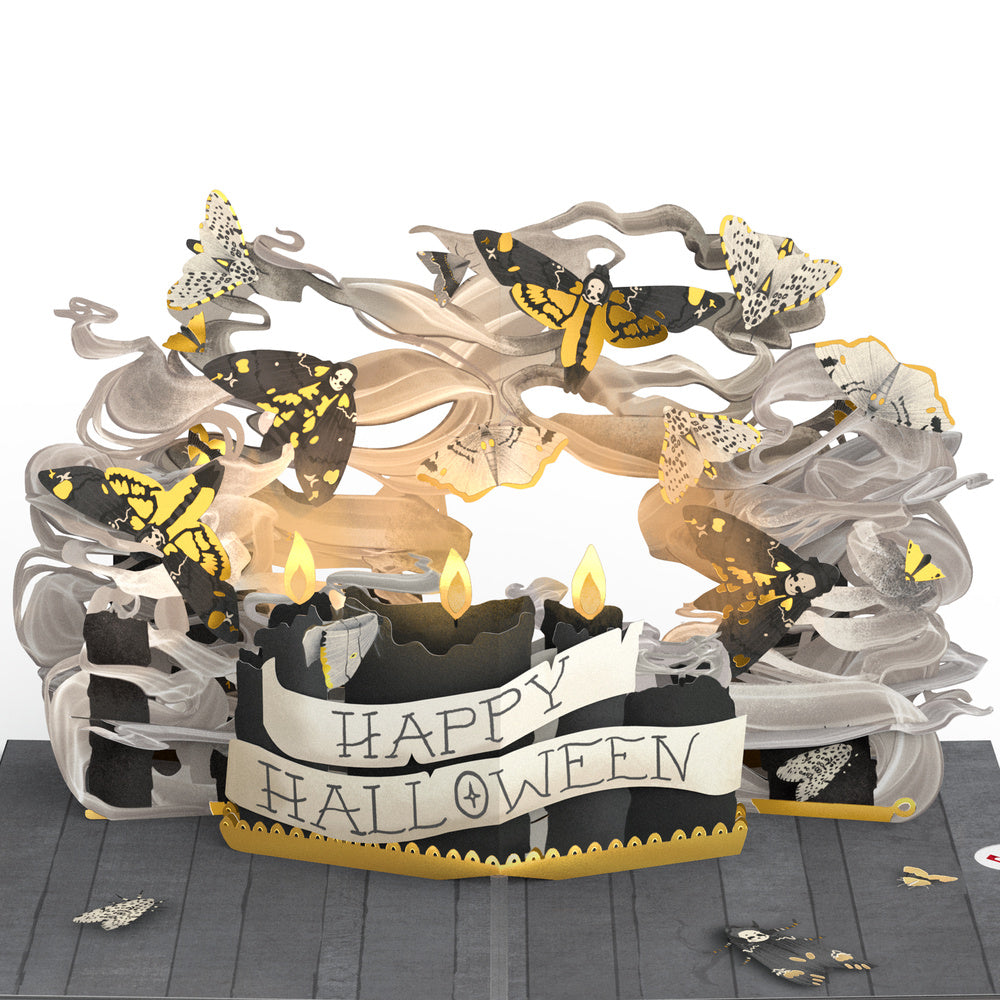 Halloween Candlelight Light-Up Pop-Up Card and Home By Ten Sentiment Set