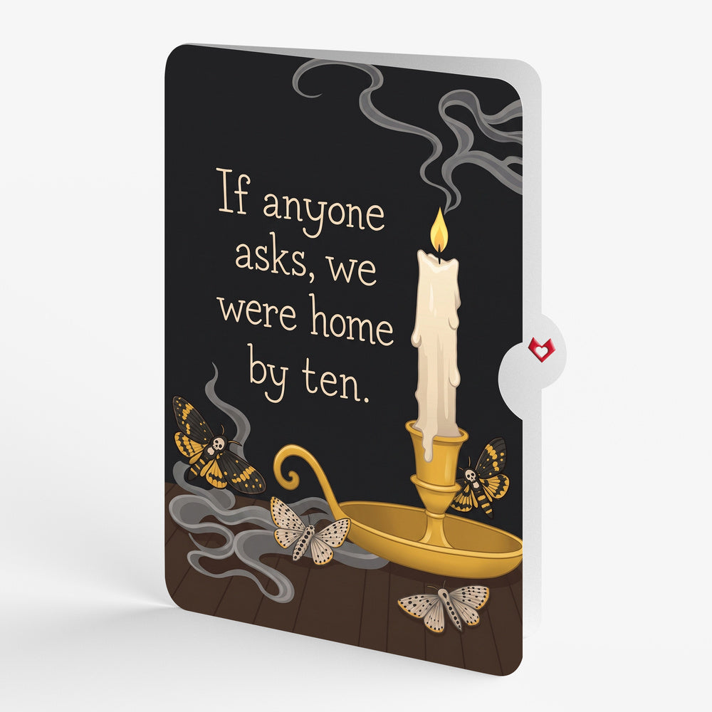 Halloween Candlelight Light-Up Pop-Up Card and Home By Ten Sentiment Set