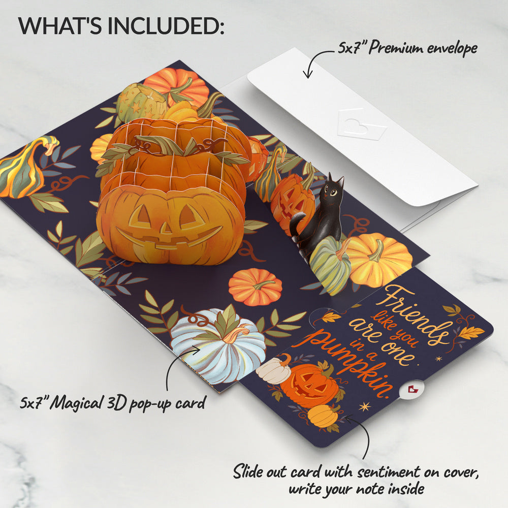 Happy Halloween Pumpkin Light-Up Pop-Up Card and Sentiment Set for Friend