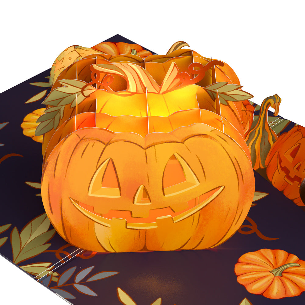 Happy Halloween Pumpkin Light-Up Pop-Up Card and Sentiment Set for Friend
