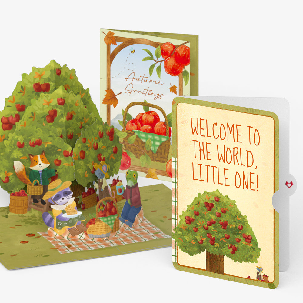 Woodland Animals Autumn Greetings New Baby Pop-Up Card and Sentiment Set