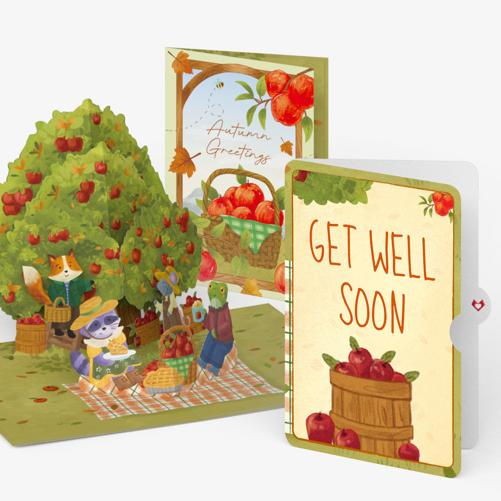 Woodland Animals Autumn Greetings Get Well Pop-Up Card and Sentiment Set