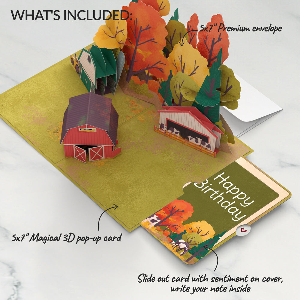 Fall Rustic Farm Birthday Pop-Up Card and Sentiment Set