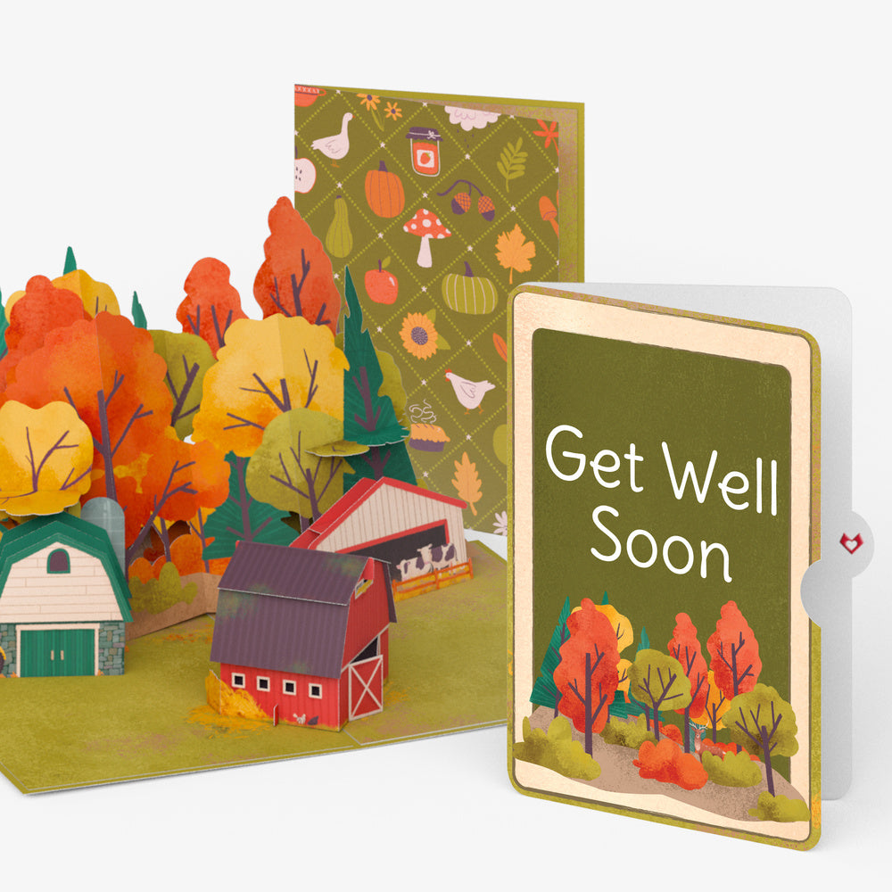 Fall Rustic Farm Get Well Pop-Up Card and Sentiment Set