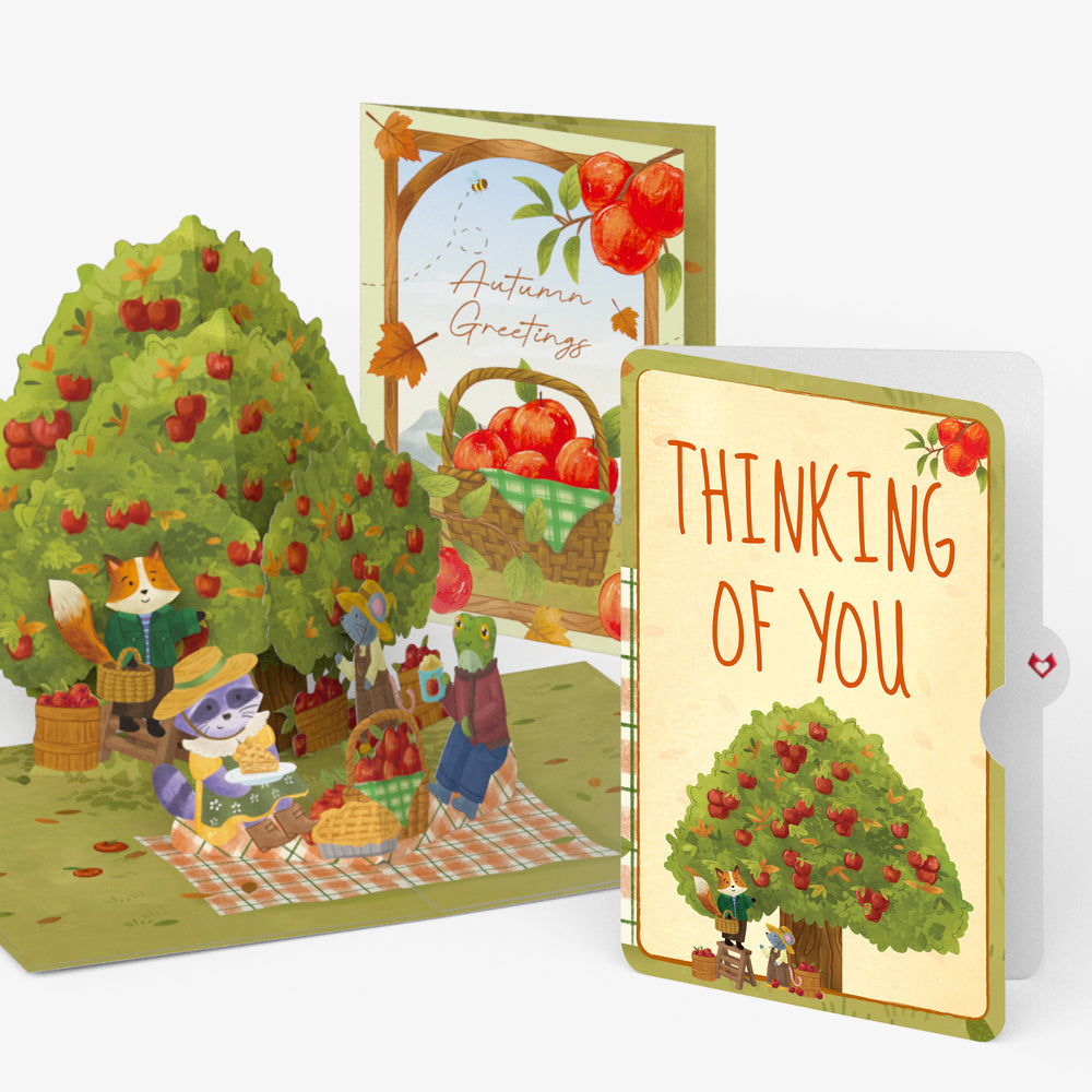 Woodland Animals Autumn Greetings Thinking of You Pop-Up Card and Sentiment Set