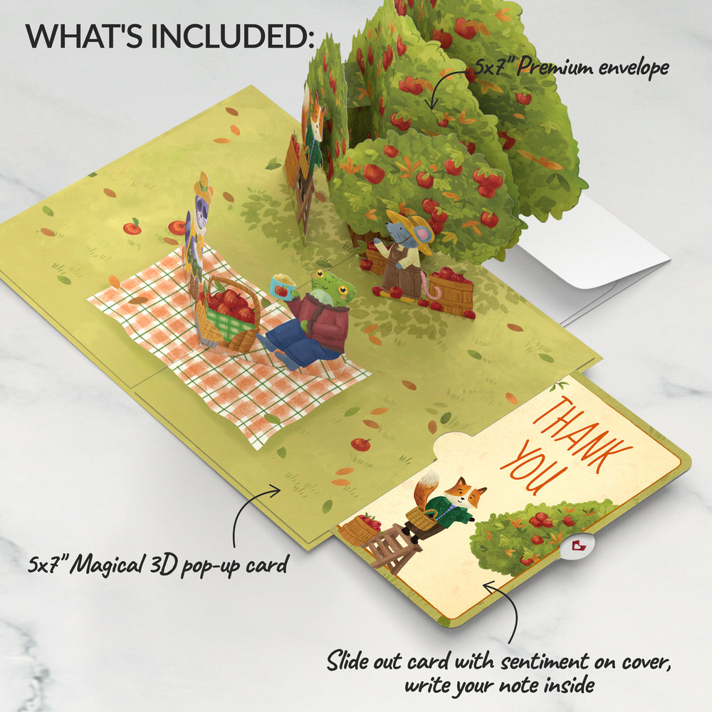 Woodland Animals Autumn Greetings Thank You Pop-Up Card and Sentiment Set