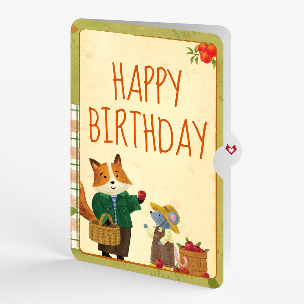 Woodland Animals Autumn Greetings Birthday Pop-Up Card and Sentiment Set