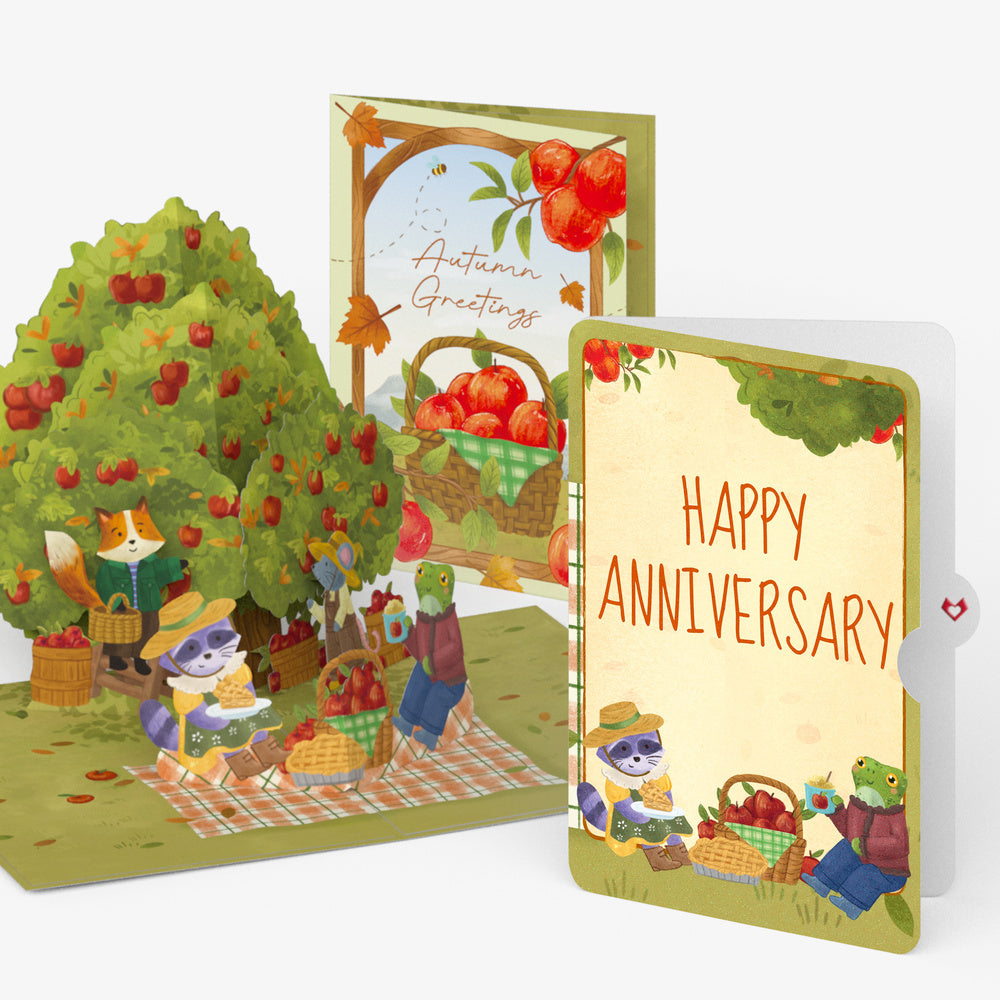 Woodland Animals Autumn Greetings Anniversary Pop-Up Card and Sentiment Set
