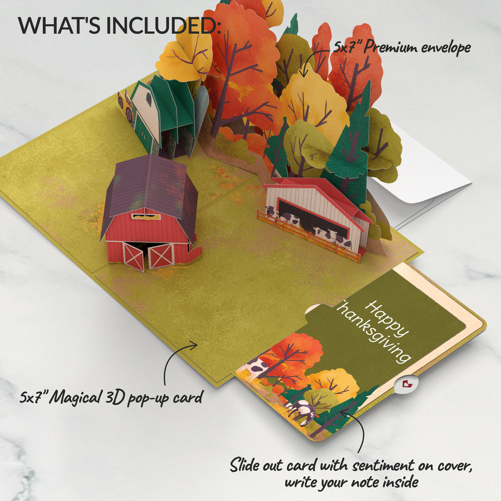 Fall Rustic Farm Thanksgiving Pop-Up Card and Sentiment Set