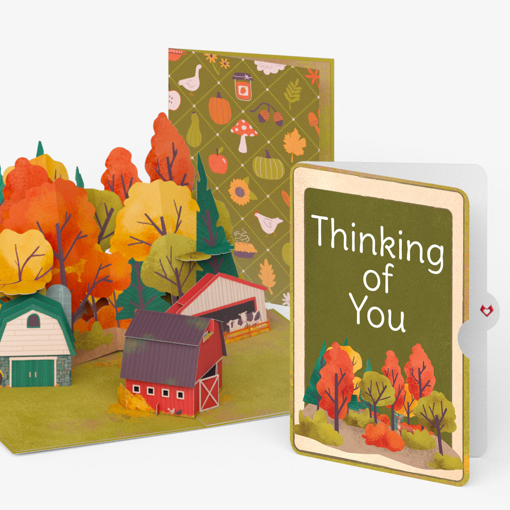 Fall Rustic Farm Thinking of You Pop-Up Card and Sentiment Set