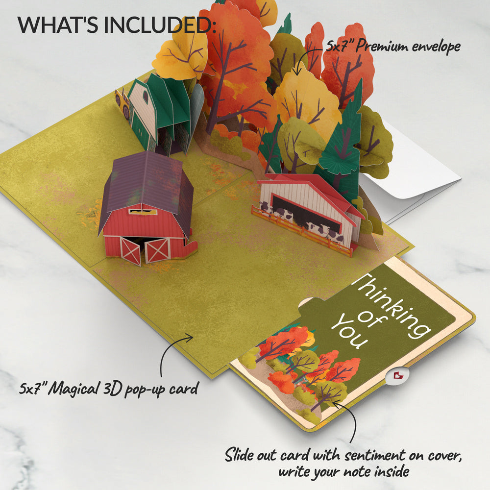 Fall Rustic Farm Thinking of You Pop-Up Card and Sentiment Set
