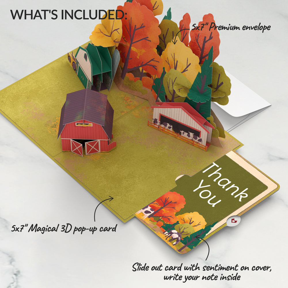 Fall Rustic Farm Thank You Pop-Up Card and Sentiment Set