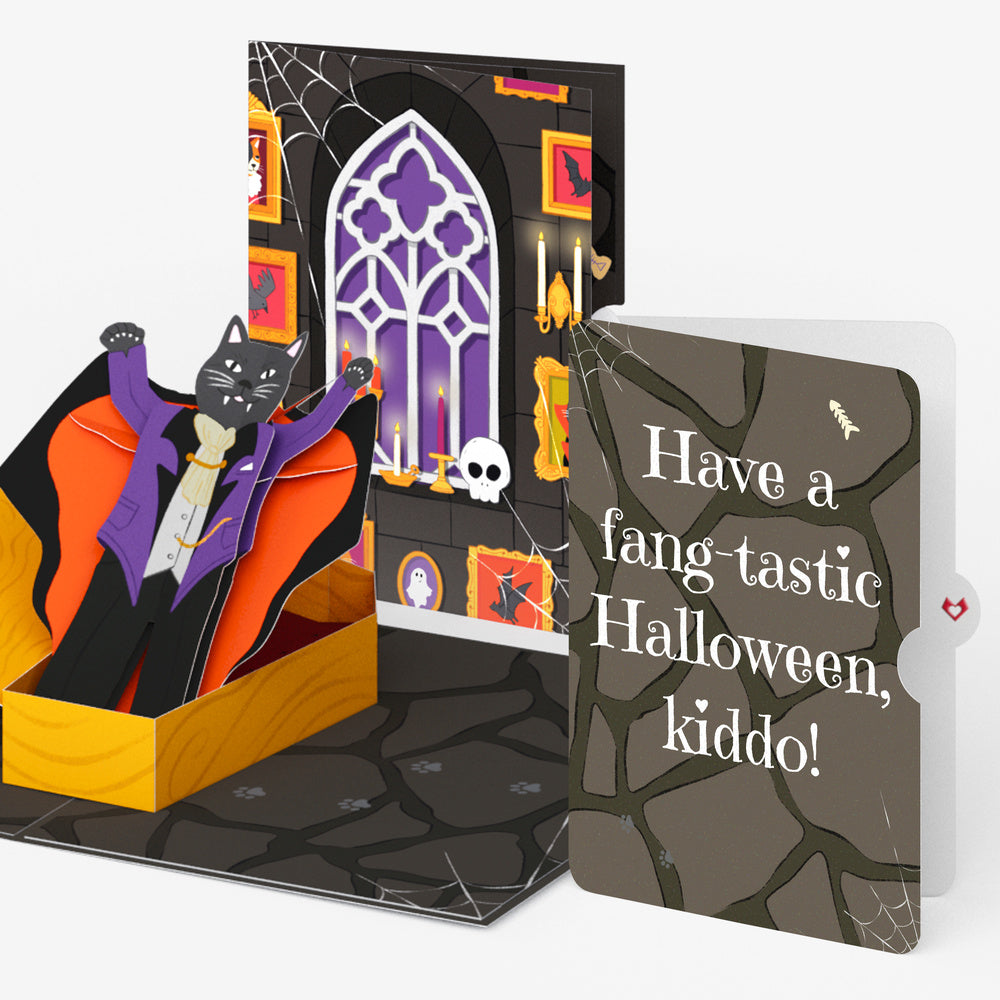 Count Catula Halloween Vampire Cat Pop-Up Card and Sentiment Set for Kid