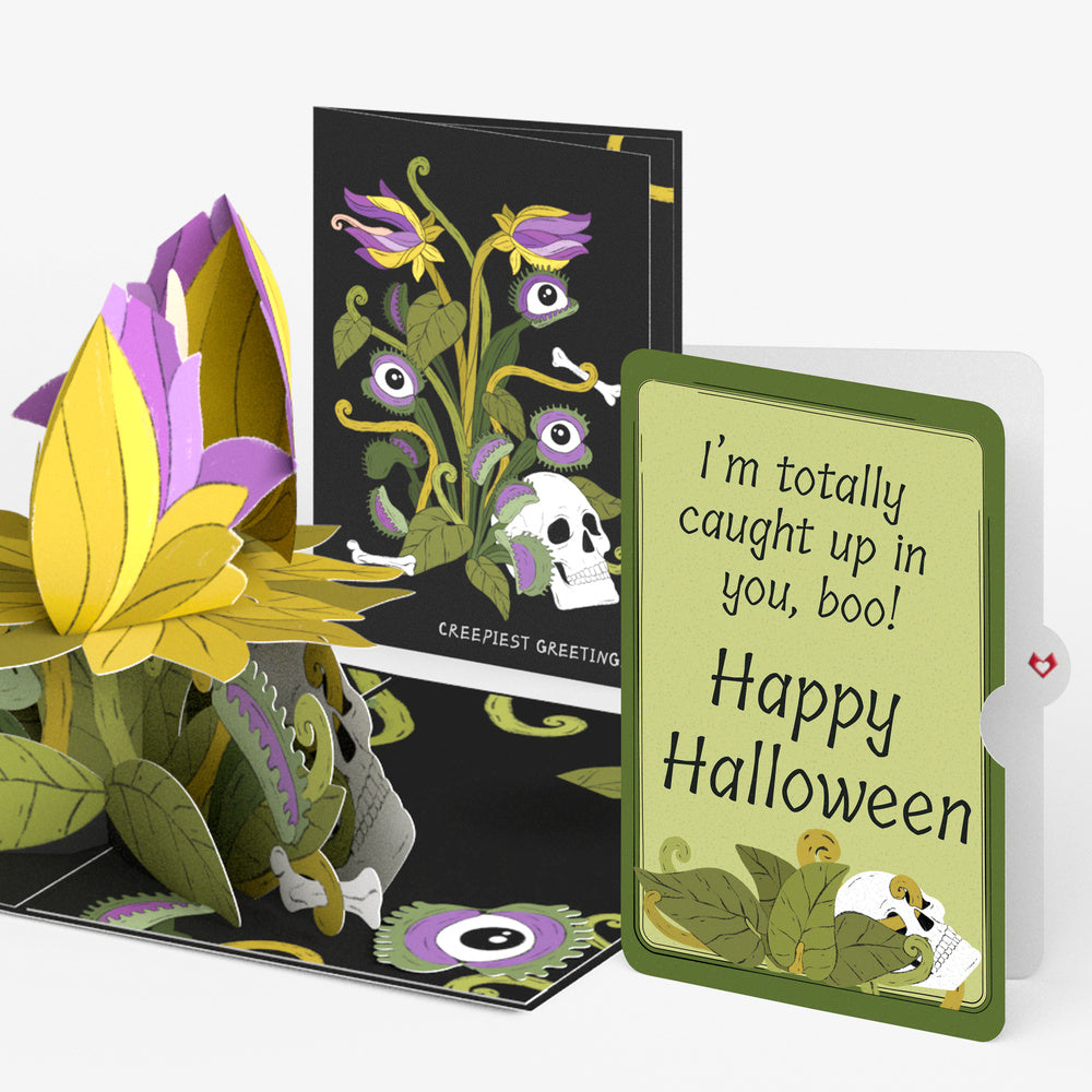 Creepiest Greetings Halloween Venus Flytrap Pop-Up Card and Caught Up In You Sentiment Set