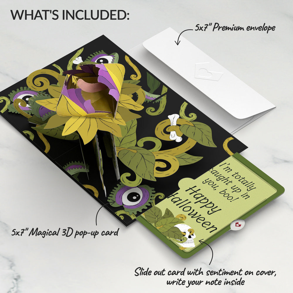 Creepiest Greetings Halloween Venus Flytrap Pop-Up Card and Caught Up In You Sentiment Set