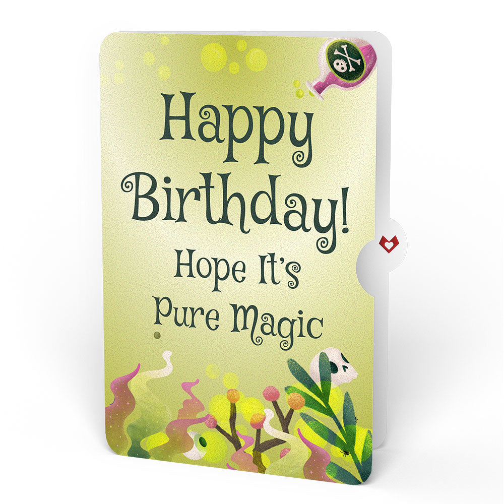 Halloween Cauldron Light-Up Bouquet and Pure Magic Birthday Sentiment Set