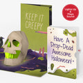 Keep it Creepy Halloween Skull Music and Light Pop-Up Card and Drop-Dead Awesome Sentiment Set