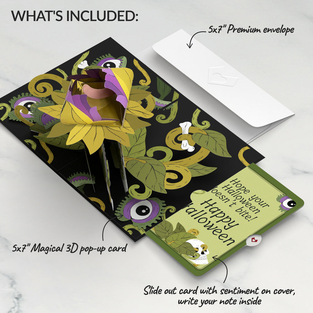 Creepiest Greetings Halloween Venus Flytrap Pop-Up Card and No Bites Sentiment Set