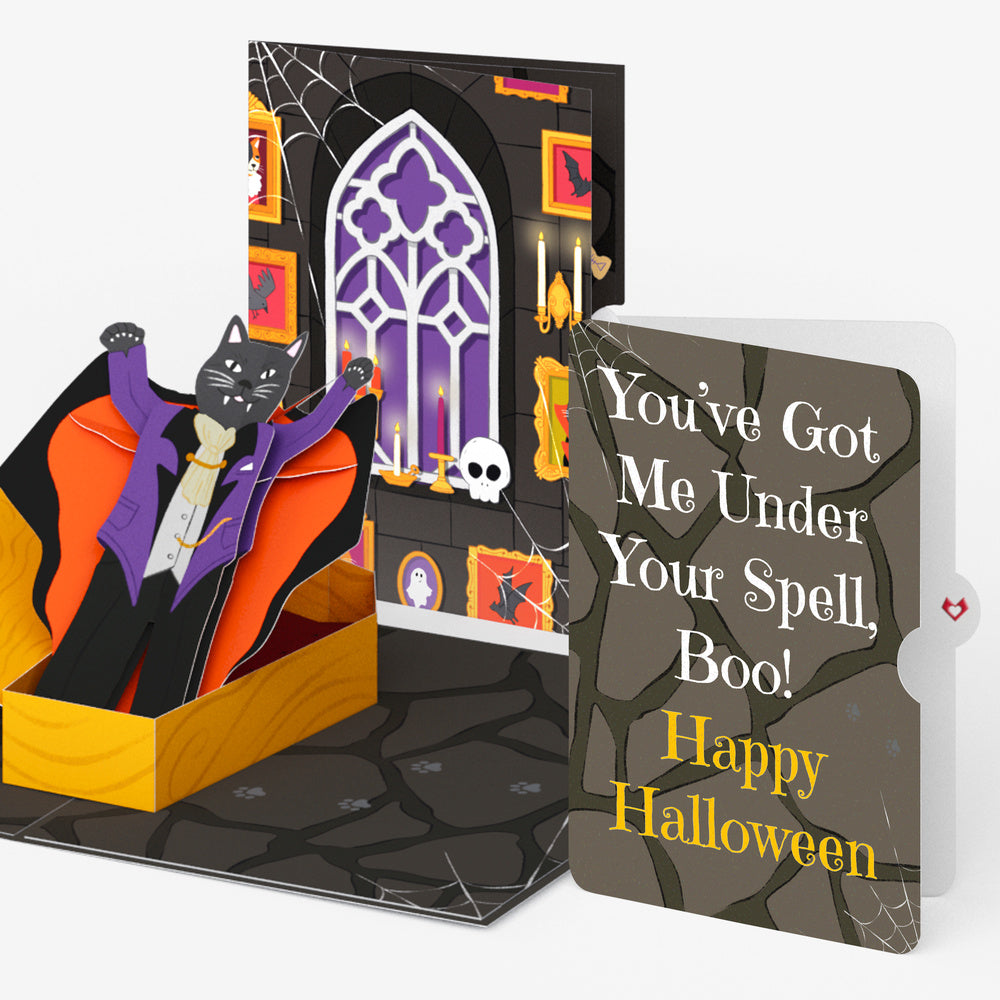 Count Catula Halloween Vampire Cat Pop-Up Card and Under Your Spell Sentiment Set