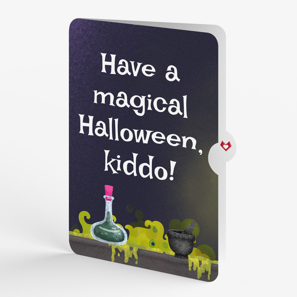 Toil and Trouble Halloween Cauldron Music and Lights Pop-Up Card and Sentiment Set for Kid