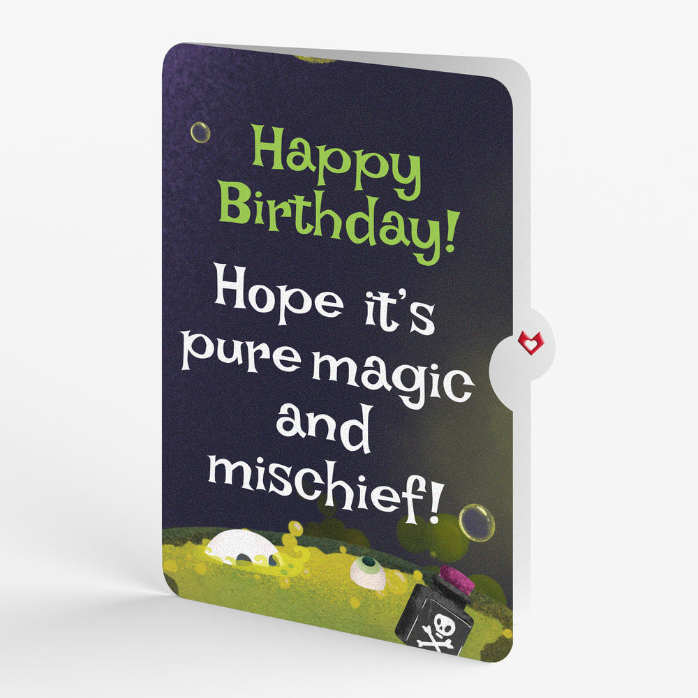 Toil and Trouble Halloween Cauldron Music and Lights Pop-Up Card and Magic Mischief Birthday Sentiment Set