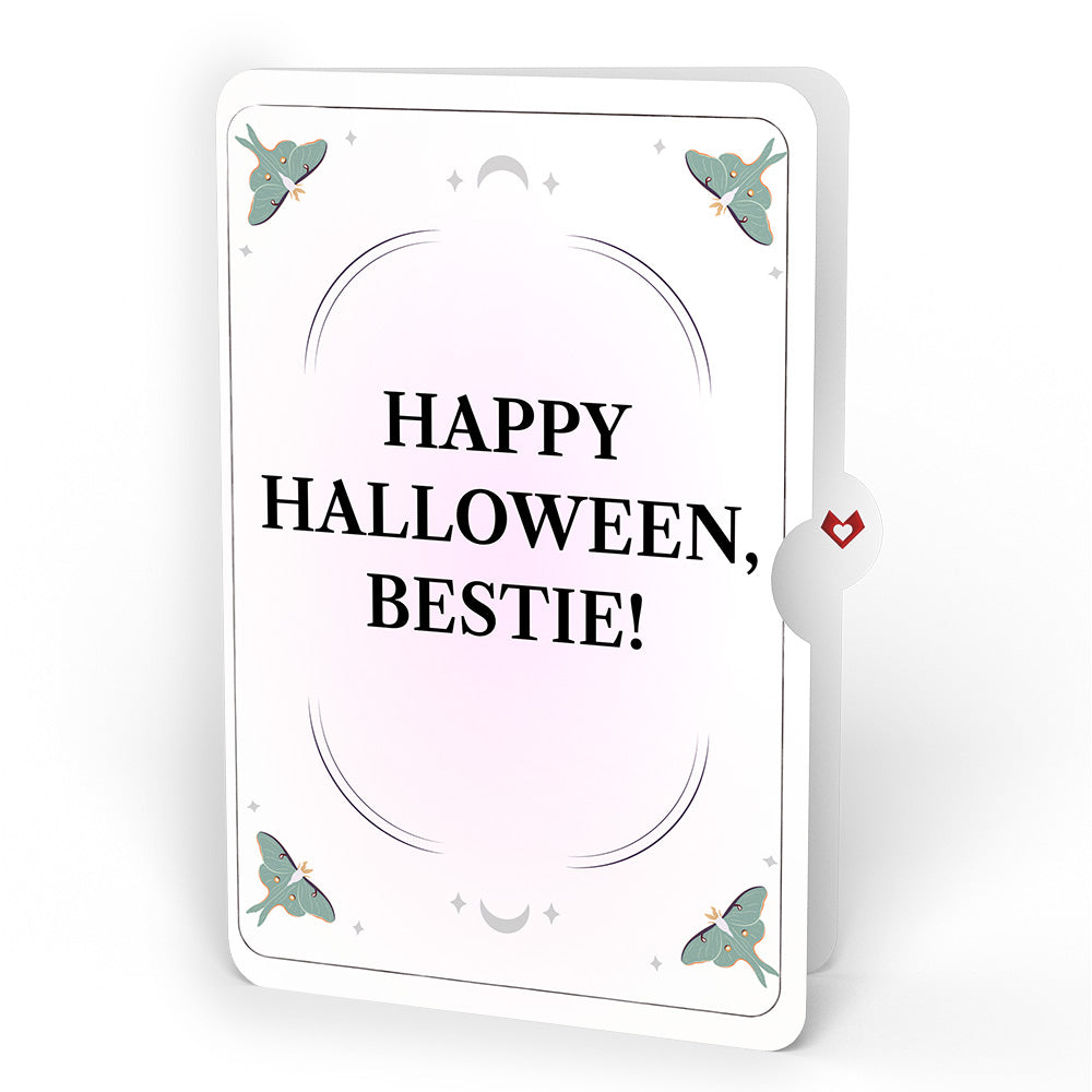 Mystic Black Cat Halloween HeartFelt Charm Card™ and Sentiment Set for Bestie