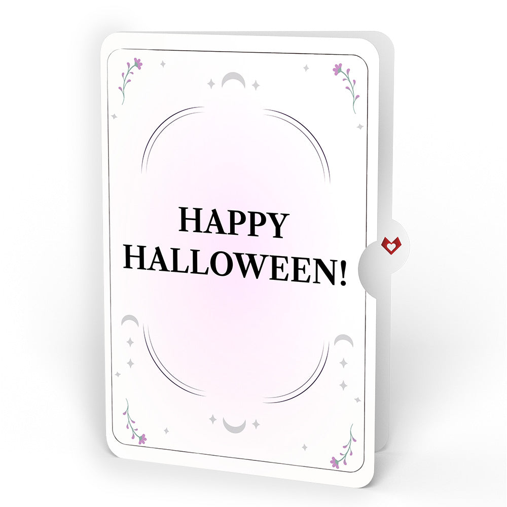 Mystic Black Cat Halloween HeartFelt Charm Card™ and Moonlit Florals Sentiment Set