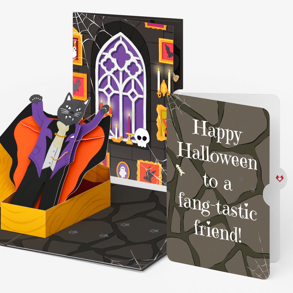 Count Catula Halloween Vampire Cat Pop-Up Card and Sentiment Set for Friend