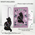 Mystic Black Cat Halloween HeartFelt Charm Card™ and Feline Spooky Sentiment Set