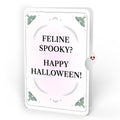 Mystic Black Cat Halloween HeartFelt Charm Card™ and Feline Spooky Sentiment Set