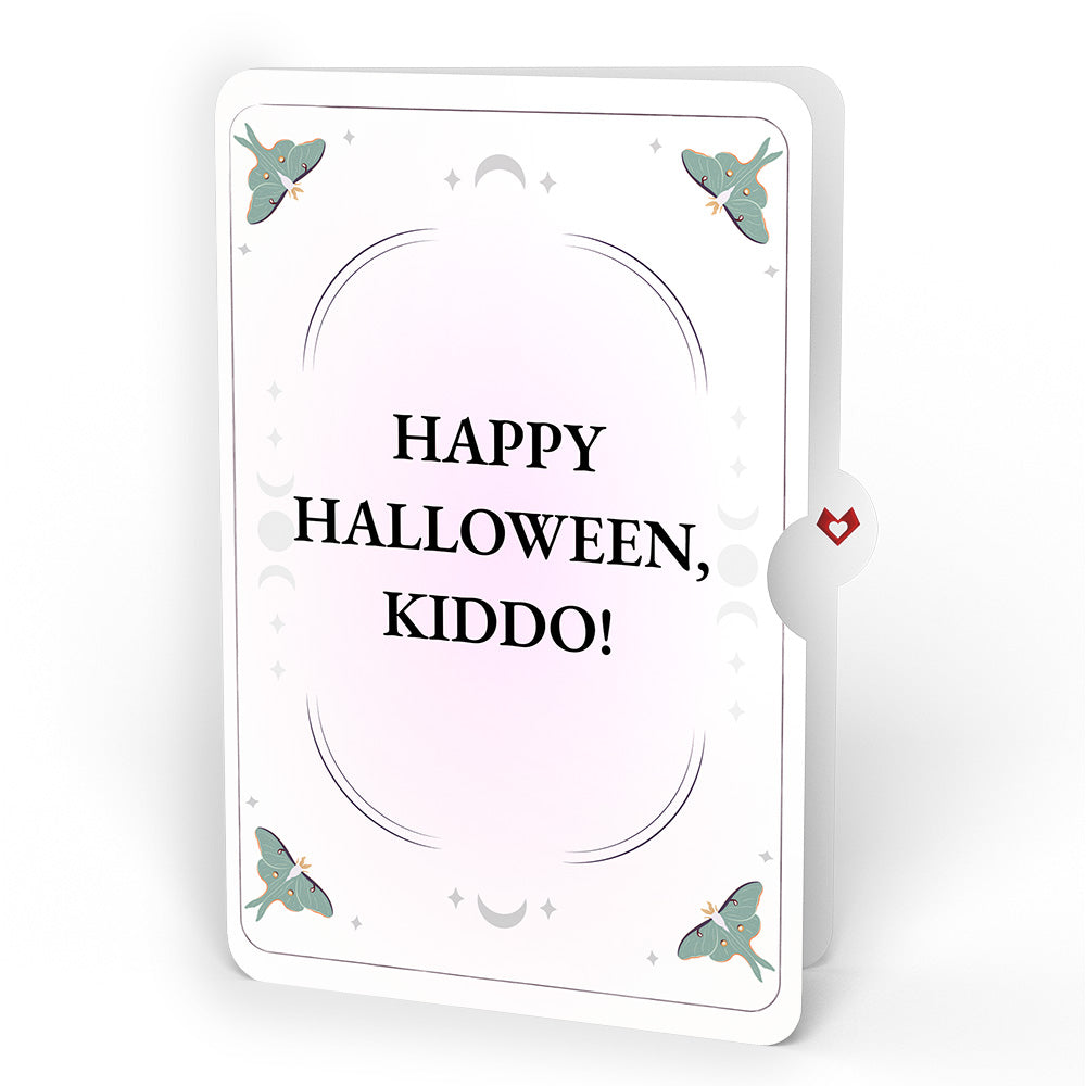 Mystic Black Cat Halloween HeartFelt Charm Card™ and Sentiment Set for Kid