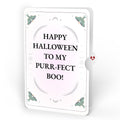 Mystic Black Cat Halloween HeartFelt Charm Card™ and Purr-fect Boo Sentiment Set