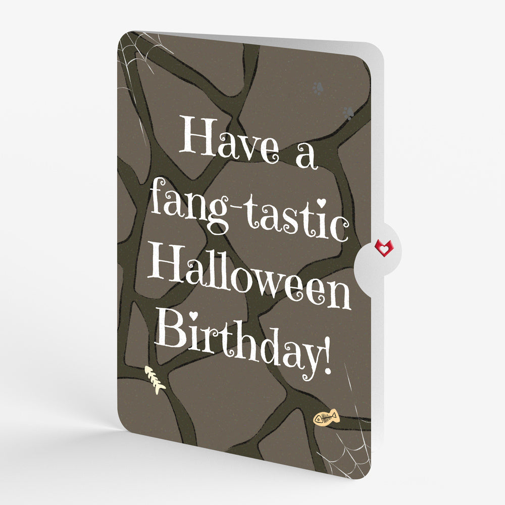 Count Catula Halloween Vampire Cat Pop-Up Card and Spider Web Birthday Sentiment Set