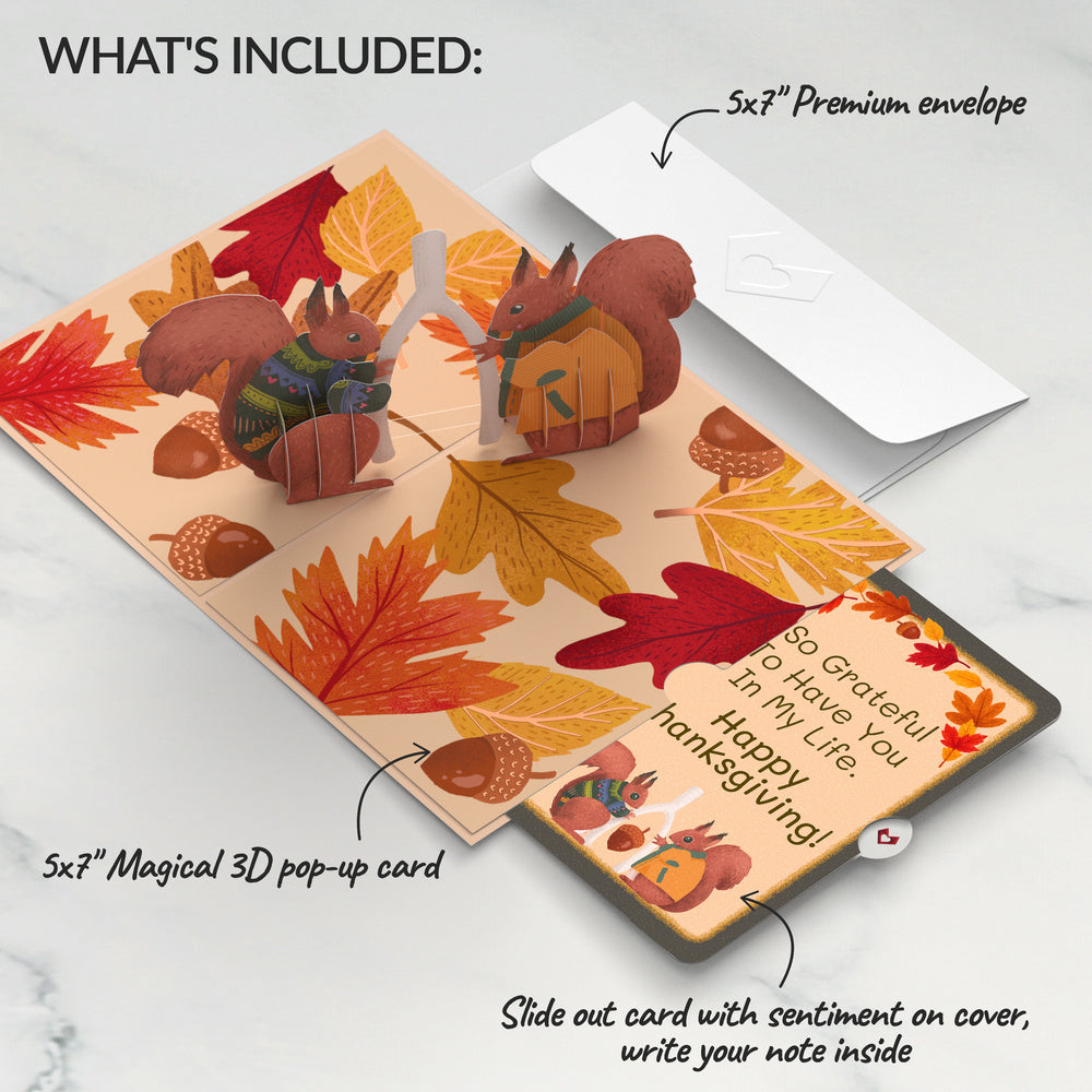 Woodland Happy Thanksgiving Wishbone Pop-Up Card and Grateful To Have You Sentiment Set