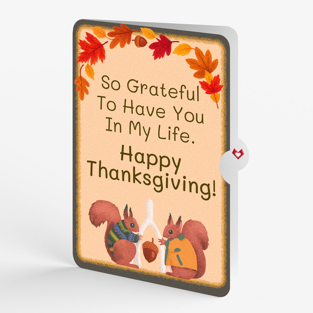 Woodland Happy Thanksgiving Wishbone Pop-Up Card and Grateful To Have You Sentiment Set