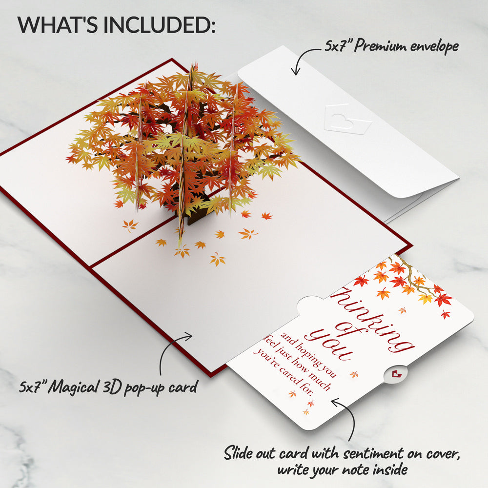Sugar Maple Tree Thinking of You Pop-Up Card and You Are Cherished Sentiment Set