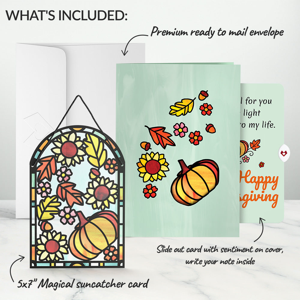 Autumn Glow Thanksgiving Suncatcher Card and Light In My Life Sentiment Set