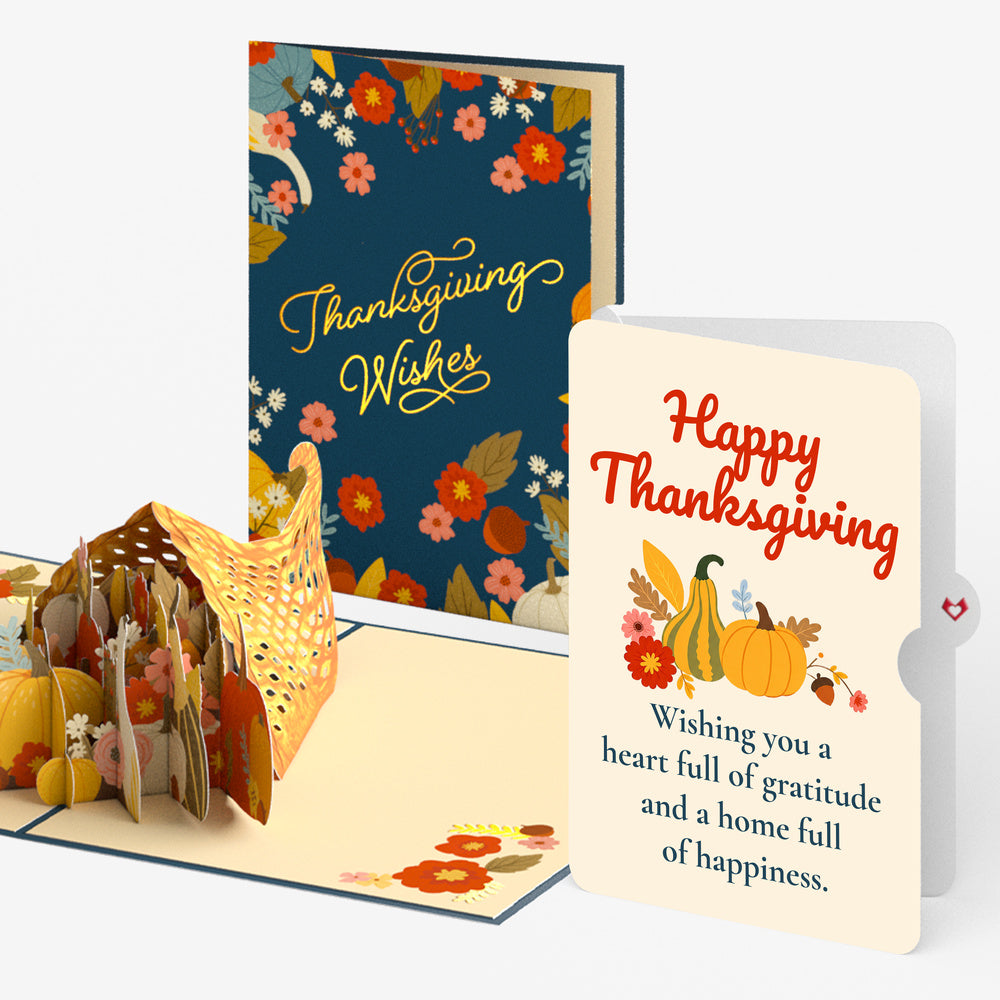 Woodland Harvest Thanksgiving Wishes Pop-Up Card and Home Full of Happiness Sentiment Set