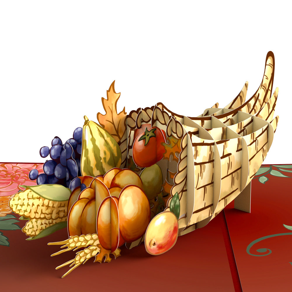 Thanksgiving Cornucopia Pop-Up Card and Warmth and Joy Sentiment Set