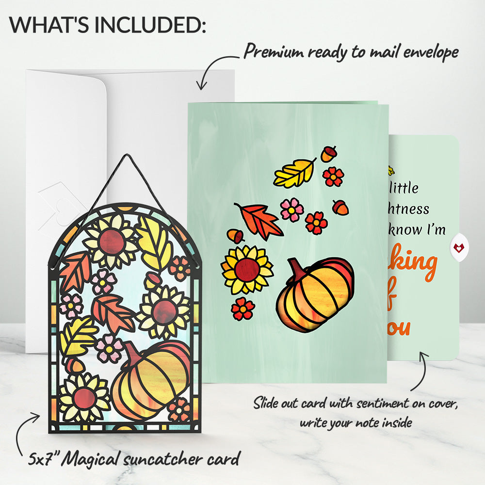 Autumn Glow Thinking of You Suncatcher Card and Fall Brightness Sentiment Set
