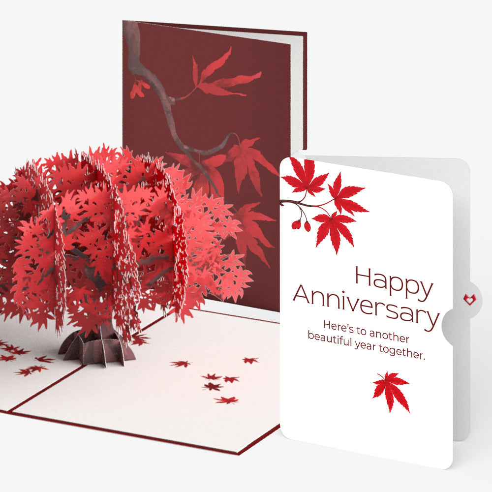Majestic Japanese Maple Anniversary Pop-Up Card and Another Beautiful Year Sentiment Set