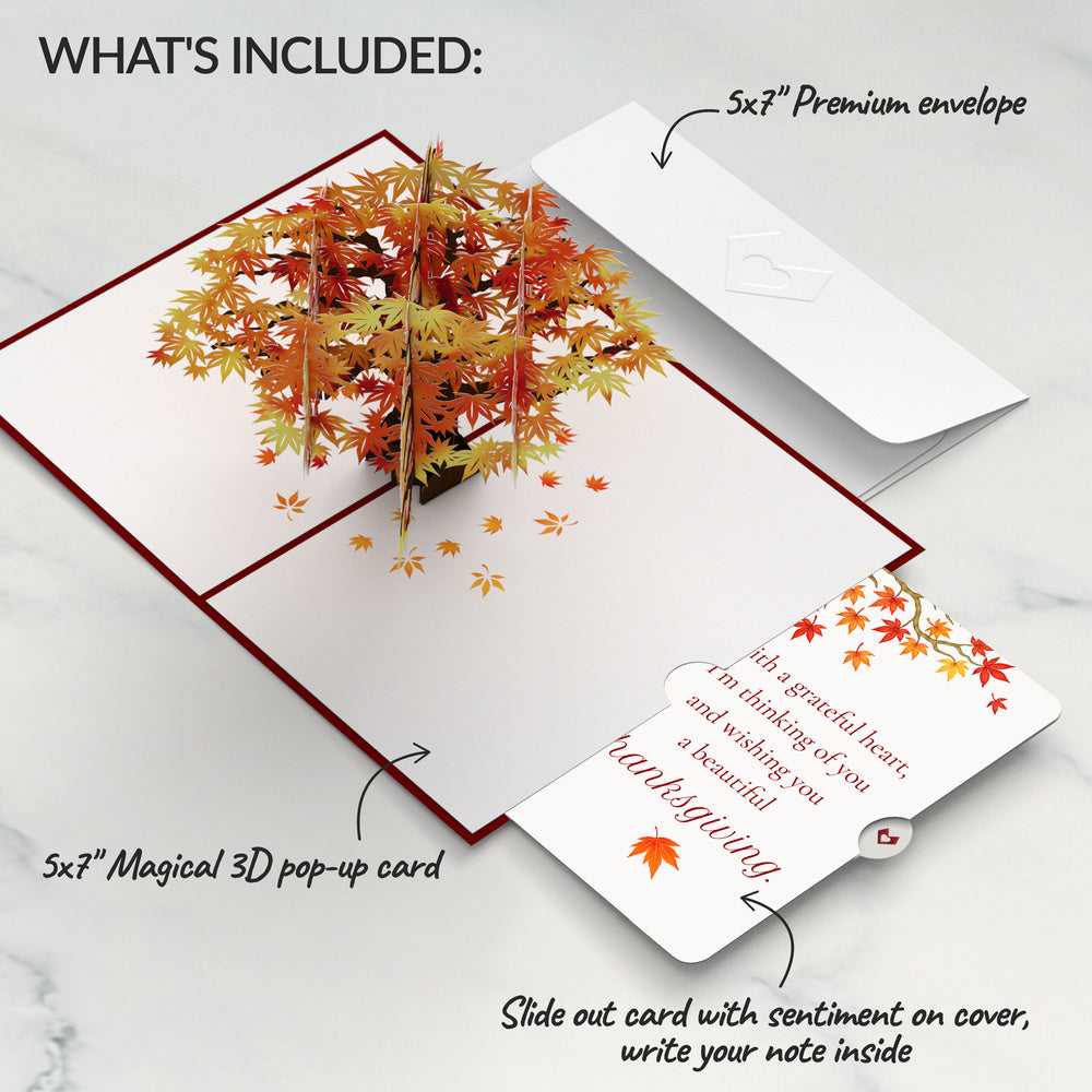 Sugar Maple Tree Thanksgiving Pop-Up Card and Grateful Heart Sentiment Set